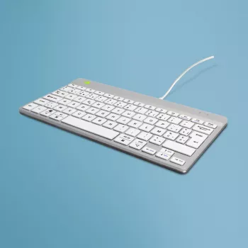R-Go Tools ergonomiskā tastatūra R-Go Compact Break, kompakta tastatūra ar pārtraukumu programmatūru, AZERTY (BE), vadu, balta