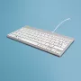 R-Go Tools ergonomiskā tastatūra R-Go Compact Break, kompakta tastatūra ar pārtraukumu programmatūru, AZERTY (BE), vadu, balta