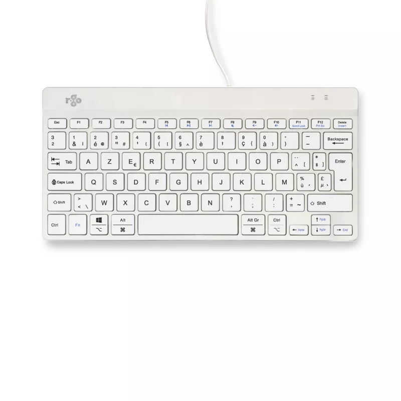 R-Go Tools ergonomiskā tastatūra R-Go Compact Break, kompakta tastatūra ar pārtraukumu programmatūru, AZERTY (BE), vadu, balta