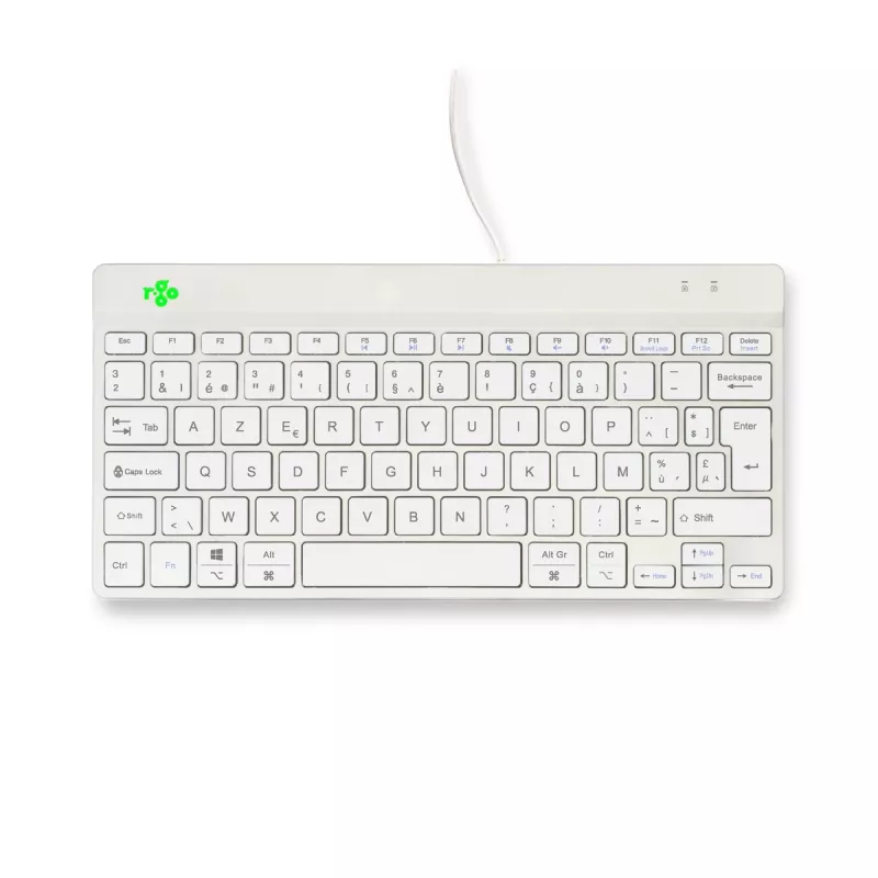 R-Go Tools ergonomiskā tastatūra R-Go Compact Break, kompakta tastatūra ar pārtraukumu programmatūru, AZERTY (BE), vadu, balta
