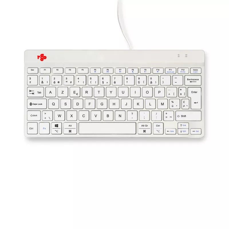 R-Go Tools ergonomiskā tastatūra R-Go Compact Break, kompakta tastatūra ar pārtraukumu programmatūru, AZERTY (BE), vadu, balta