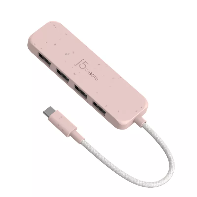 j5create JCH341ER-N videi saudzīgs USB-C sadalītājs ar 4 USB-A portiem Gen 2, 10 Gbps