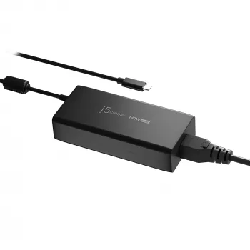 USB-C GaN lādētājs j5create JUP17140 140W PD3.1, iekštelpu, melns, 59×127×30.5 mm