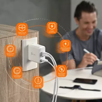 j5 create 70W GaN USB-C 4 portu lādētājs