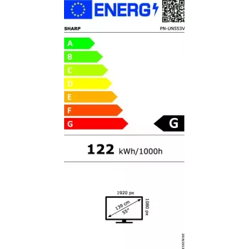 LCD iekštelpu displejs Sharp PN-UN553V 55 collu Full HD (1920×1080), IPS, 500 cd/m², 3500:1, VESA