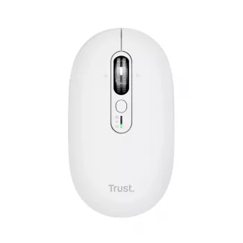 Bezvadu biroja pele TRUST Seron Slim Multi – abpusēja, RF + Bluetooth, optiska 3200 DPI, 7 pogas, balta