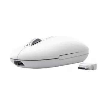 Bezvadu biroja pele TRUST Seron Slim Multi – abpusēja, RF + Bluetooth, optiska 3200 DPI, 7 pogas, balta
