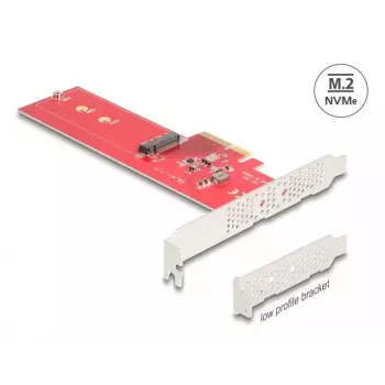 DeLOCK 90889 Iekšējais M.2 adapteris PCIe 5.0 sarkans nerūsējošais tērauds