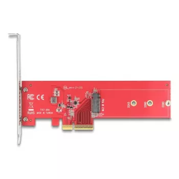DeLOCK 90889 Iekšējais M.2 adapteris PCIe 5.0 sarkans nerūsējošais tērauds