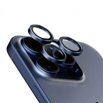 PanzerGlass Hoops Kameras Lēcu Aizsargs iPhone 15 Pro / 15 Pro Max Zils Titāns