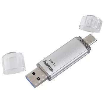 Hama C-Laeta USB zibatmiņa 16 GB USB Type-A / USB Type-C 3.2 Gen 1 (3.1 Gen 1) Sudraba