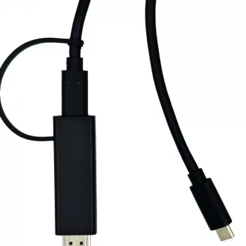 Yealink 330000008024 video kabeļa adapteris 1.2 m HDMI A tipa (standarta) USB-C melns