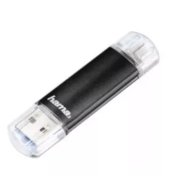 Hama Laeta Twin 64GB USB zibatmiņa USB Type-A / Micro-USB 3.2 Gen 1 melna