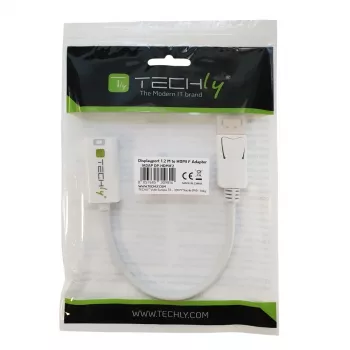 Techly DisplayPort 1.2 vīrišķais / HDMI sievišķais adapteris 15cm balts IADAP DP-HDMIF2