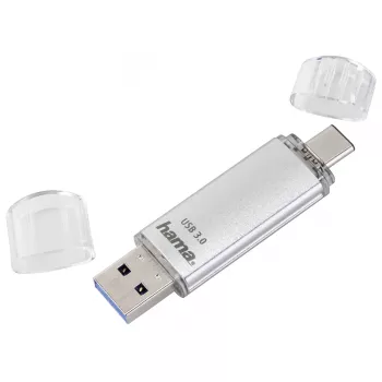 Hama C-Laeta USB zibatmiņa 256 GB USB Type-A / USB Type-C 3.2 Gen 1 (3.1 Gen 1) Sudraba