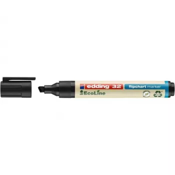 Marķieris Edding EcoLine 32, šķeltā smaile, melns