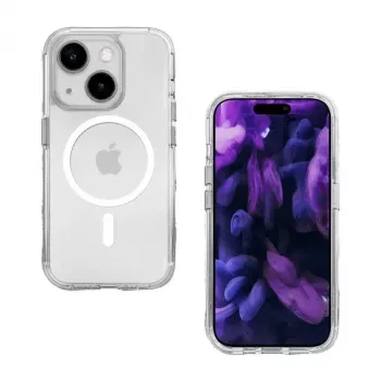 Mobilā telefona maciņš LAUT Crystal Matter X Apple iPhone 15, caurspīdīgs, piemērots 15.5 cm (6.1 collu)