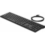 HP Wired Desktop 320K — pilna izmēra USB tastatūra, membrānas, melna