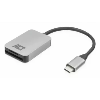 Karšu lasītājs ACT AC7056 USB 3.2 Gen 1 Type-C Pelēks Alumīnijs MicroSD SD