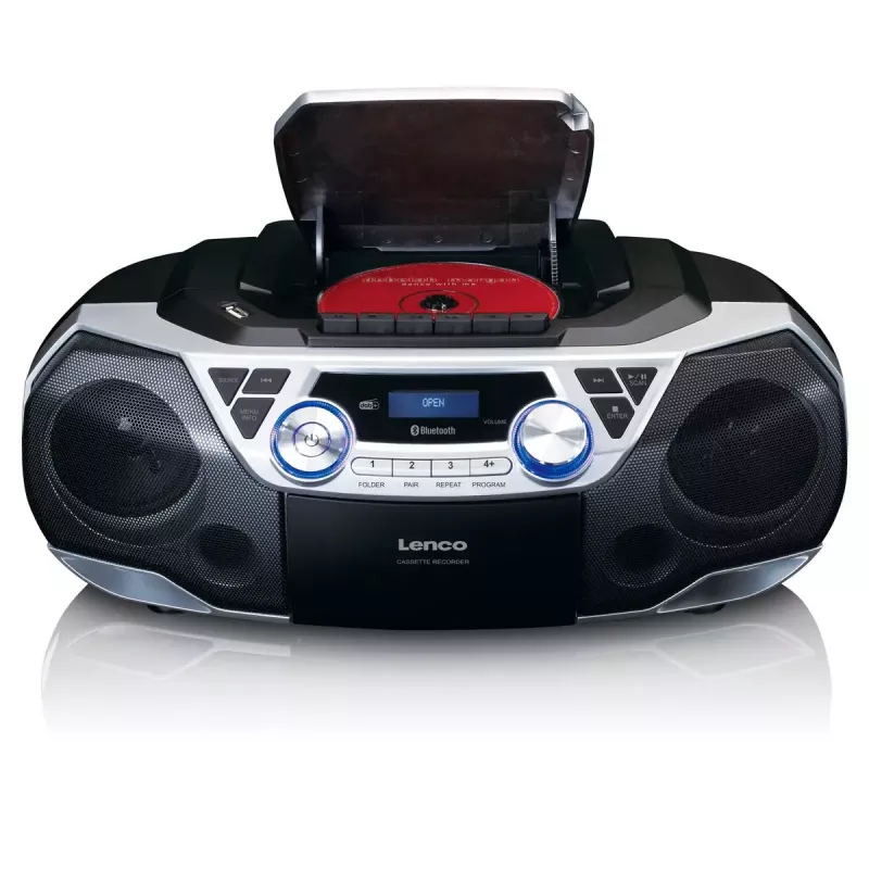 Pārnēsājamais radio Lenco SCD-720SI ar DAB+ un FM uztvērēju, Bluetooth 5.0, CD/MP3 atskaņotāju un kasešu magnetofonu