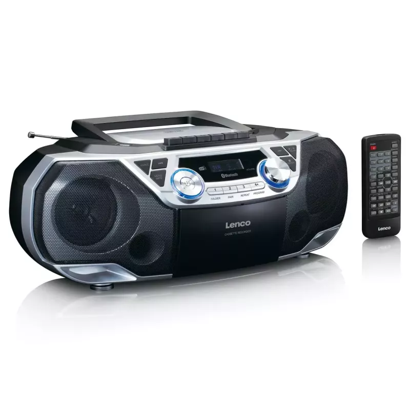 Pārnēsājamais radio Lenco SCD-720SI ar DAB+ un FM uztvērēju, Bluetooth 5.0, CD/MP3 atskaņotāju un kasešu magnetofonu
