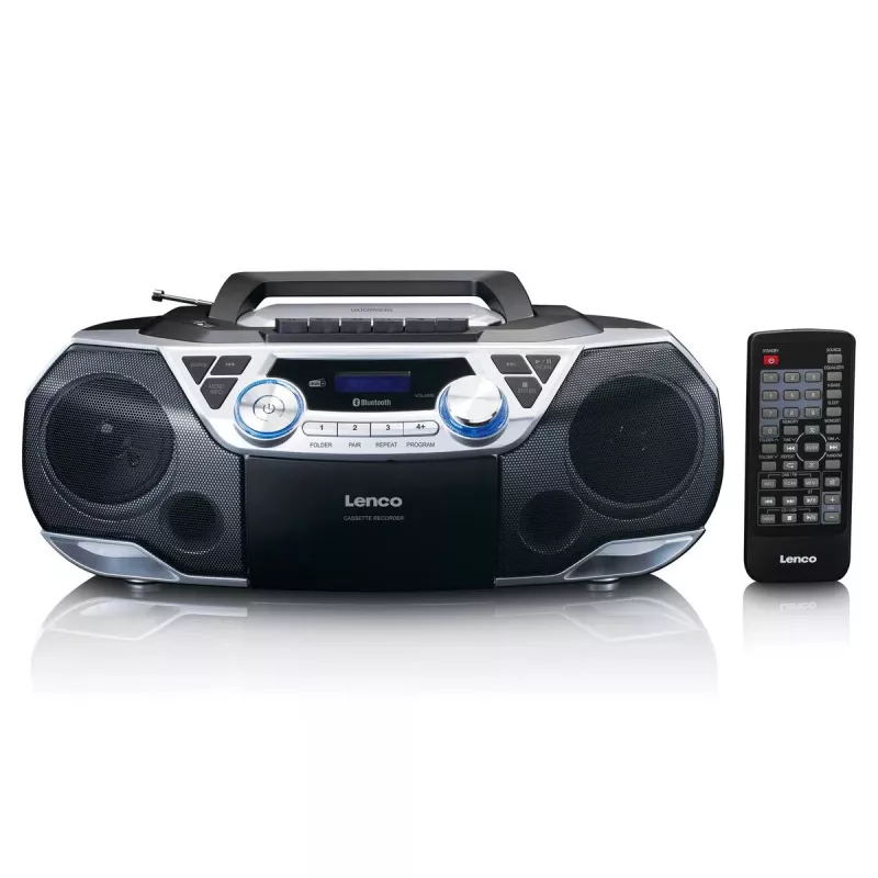 Pārnēsājamais radio Lenco SCD-720SI ar DAB+ un FM uztvērēju, Bluetooth 5.0, CD/MP3 atskaņotāju un kasešu magnetofonu