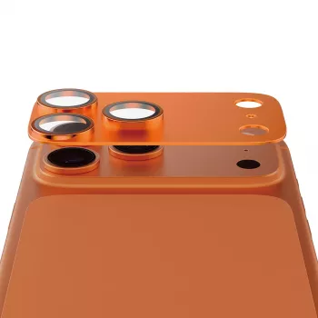 Kameras aizsargs PanzerGlass Fender iPhone 17 Pro Max, silikons, Cosmic Orange, skrāpējumu un triecienu izturīgs