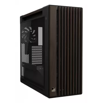ASUS ProArt PA602 Wood Edition Modern Black - Midi Tower ar stikla paneli un koka priekšpusi