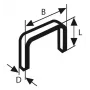 Smalkās stieples skavas Bosch Type 53, 1000 gab., 11,4 x 0,74 x 12 mm