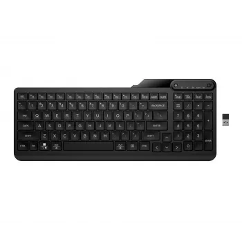 Bezvadu pilnizmēra tastatūra HP 475 — Divrežīmu RF bezvadu + Bluetooth, membrānas, melna