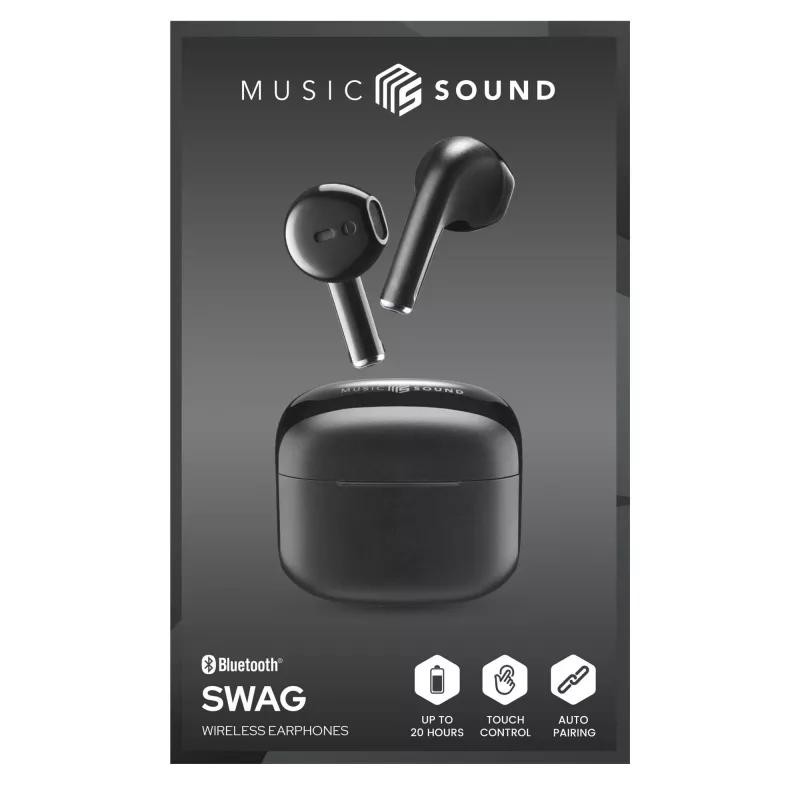 Cellularline SWAG BTMSTWSSWAGK Bluetooth austiņas, melnā krāsā