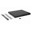 Equip Sliding Shelf 19 inch, 1U, 600MM, Melns