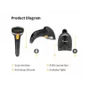 Equip USB 2D svītrkodu skeneris ar statīvu
