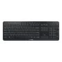 Tastatūra Cherry Stream Ultimate — pilna izmēra, USB, RF bezvadu un Bluetooth, QWERTY angļu, LED fona apgaismojums, melna