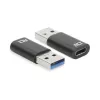 USB-A vīrišķais uz USB-C sievišķo adapteris ACT AC7376 melns