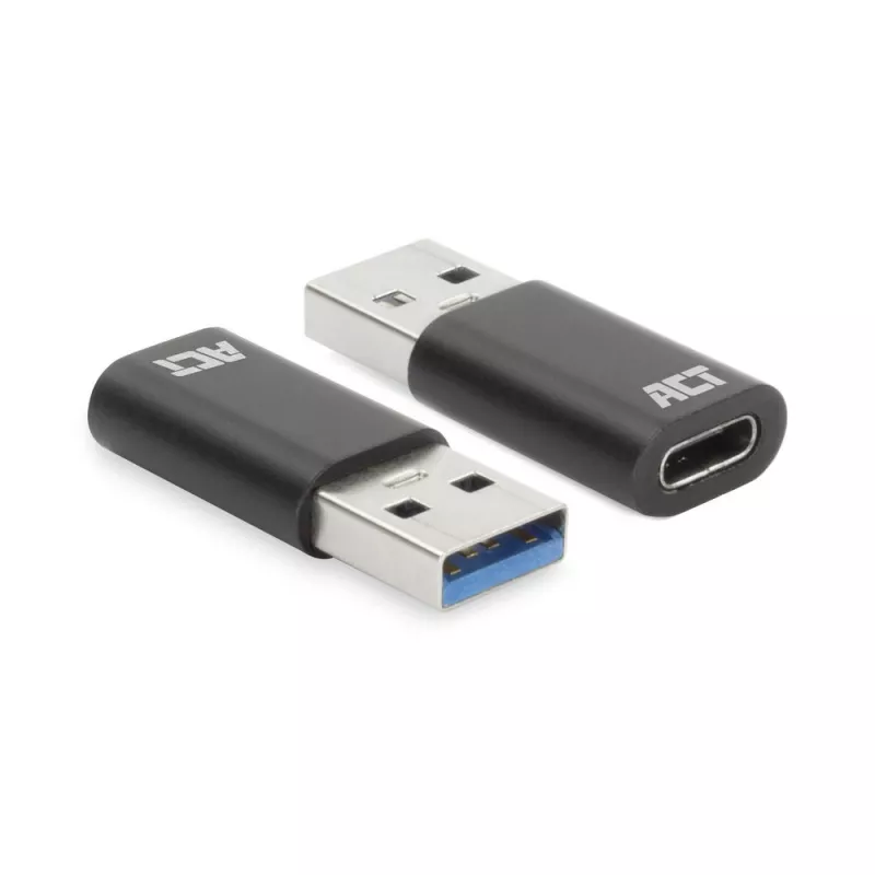 USB-A vīrišķais uz USB-C sievišķo adapteris ACT AC7376 melns