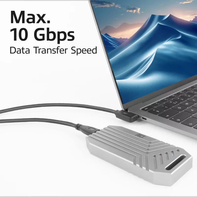 ACT USB 3.0 10Gbps 60W USB Type-C (taisns) uz USB Type-C (kreisais/labais leņķis) kabelis, 0,5 m