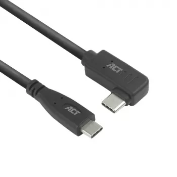 ACT USB 3.0 10Gbps 60W USB Type-C (taisns) uz USB Type-C (kreisais/labais leņķa) kabelis, 3 metri