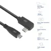 ACT USB 3.0 10Gbps 60W USB Type-C (taisns) uz USB Type-C (kreisais/labais leņķa) kabelis, 3 metri