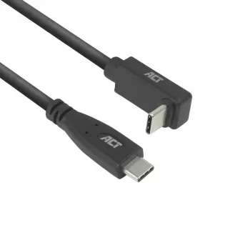 ACT USB 3.0 10Gbps 60W USB Type-C (taisns) uz USB Type-C (augšup/lejup leņķa) kabelis, 0,5 m