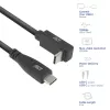 ACT USB 3.0 10Gbps 60W USB Type-C (taisns) uz USB Type-C (augšup/lejup leņķis) kabelis, 1 metrs