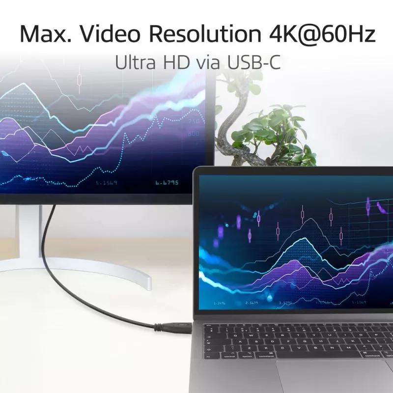 ACT USB 3.0 10Gbps 60W USB-C (taisns) uz USB-C (augšup/lejup leņķveida) kabelis, 2 m