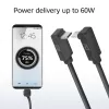 ACT USB 3.0 10Gbps 60W USB Type-C (augšup/lejup leņķis) uz USB Type-C (augšup/lejup leņķis) kabelis, 0,5 m