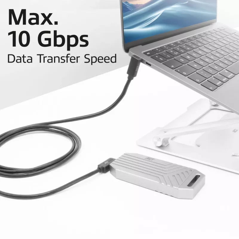 ACT USB 3.0 10Gbps 60W USB Type-C (kreisais/labais leņķis) uz USB Type-C (augšup/lejup leņķis) kabelis, 0,5 metri