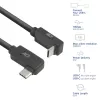 ACT USB 3.0 10Gbps 60W USB Type-C (kreisais/labais leņķis) uz USB Type-C (augšup/lejup leņķis) kabelis, 2 metri