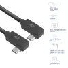 ACT USB 3.0 10Gbps 60W USB Type-C (kreisais/labais leņķa) uz USB Type-C (kreisais/labais leņķa) kabelis, 0,5 m