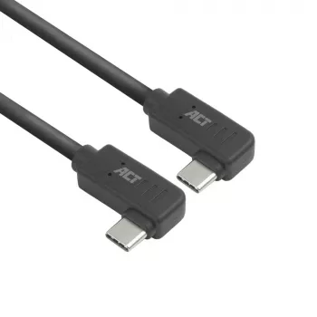 ACT USB 3.0 10Gbps 60W USB Type-C (kreisais/labais leņķis) uz USB Type-C (kreisais/labais leņķis) kabelis, 1 metrs