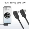 ACT USB 3.0 10Gbps 60W USB Type-C (kreisais/labais leņķis) uz USB Type-C (kreisais/labais leņķis) kabelis, 1 metrs