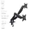 ACT monitora roka 35 collu, gāzes atspere, 2 monitoriem, Essentials, Clamp/Grommet, 18 kg, 43.2 cm (17 collu), 88.9 cm (35 collu), 100 x 100 mm, Melna