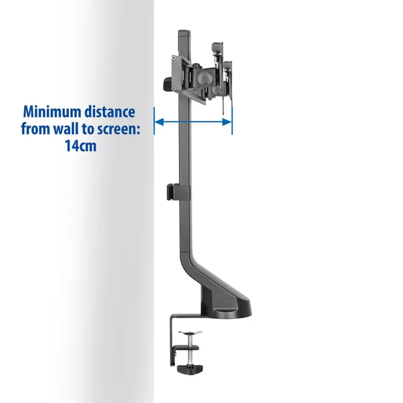 ACT Divu monitoru roka AC8322 ātrai augstuma regulēšanai, skava/caurums, 14 kg